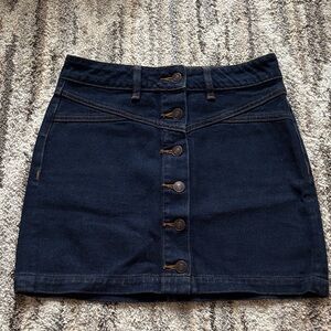 PacSun Dark Blue Denim Button-Front Skirt